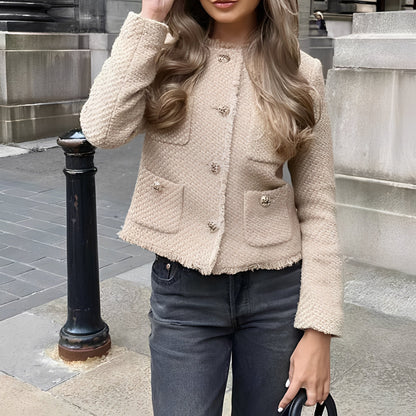 Samantha - Stylová tweedová bunda z vlny pro dámy
