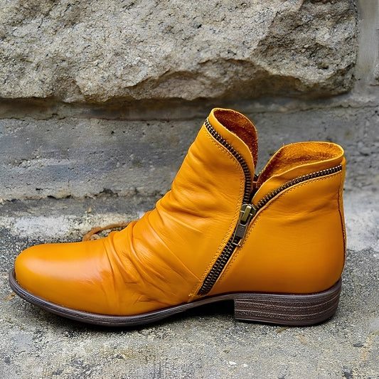 Veronica - Retro kožené kozačky se zipem pro dámy