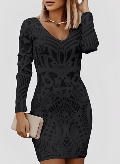 Caitlyn - Stylové, dlouhorukávé Slim-Fit šaty pro ženy