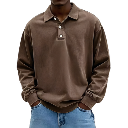 Chris - Klasické tlusté tričko s dlouhým rukávem pro muže