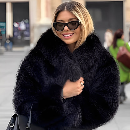 Jennifer - Moderní, elegantní umělá kožešinová bunda pro dámy