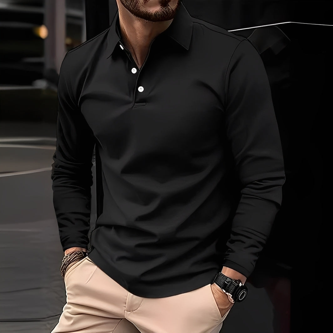 Stephen - Neformální dlouhý rukáv polo tričko pro muže