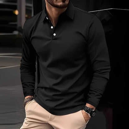 Stephen - Neformální dlouhý rukáv polo tričko pro muže