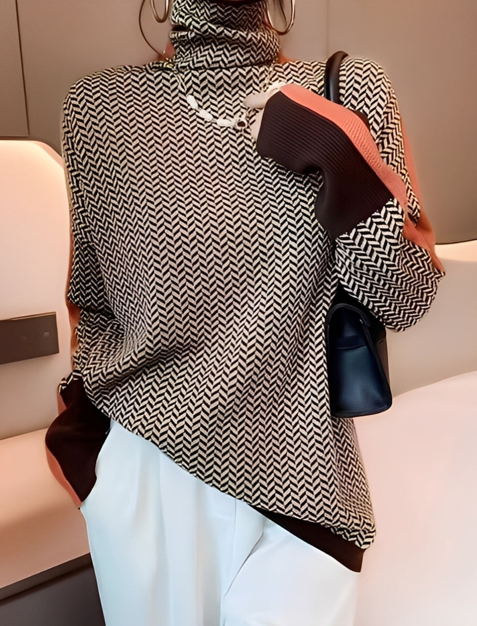 Bryony - Stylový pletený svetr s rolákem pro dámy