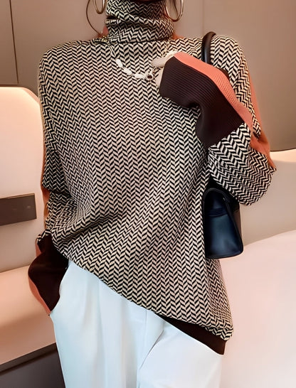 Bryony - Stylový pletený svetr s rolákem pro dámy