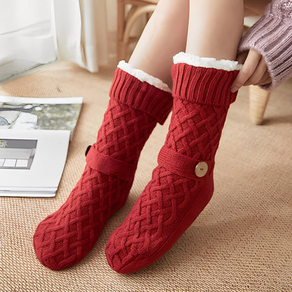 Lavina - Stylové, s fleecem podšité vlněné ponožky pro dámy