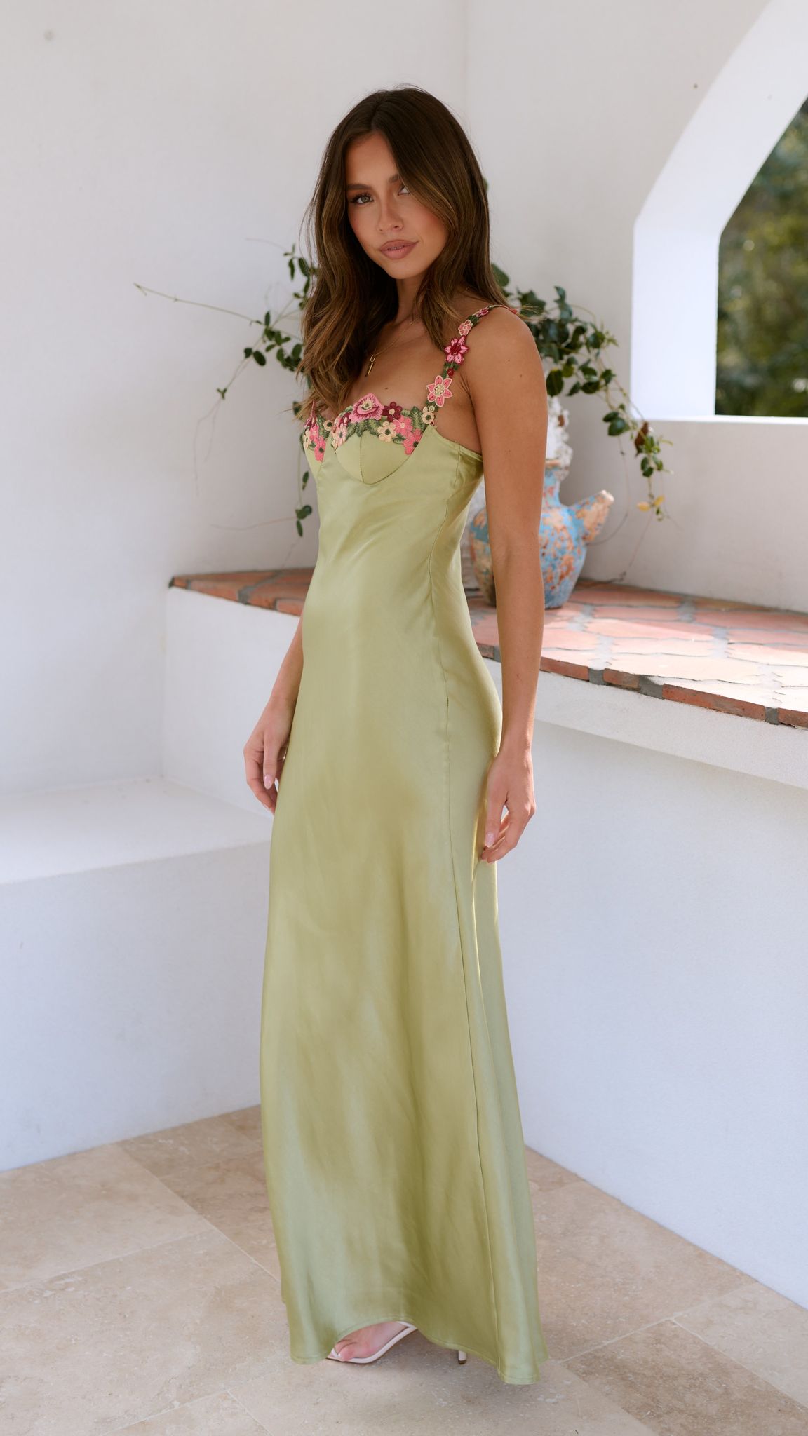 Klaire - Květinové Maxisaty Elegantní Proud