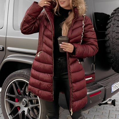 Caroline - Elegantní bunda s kožešinovým límcem pro dámy