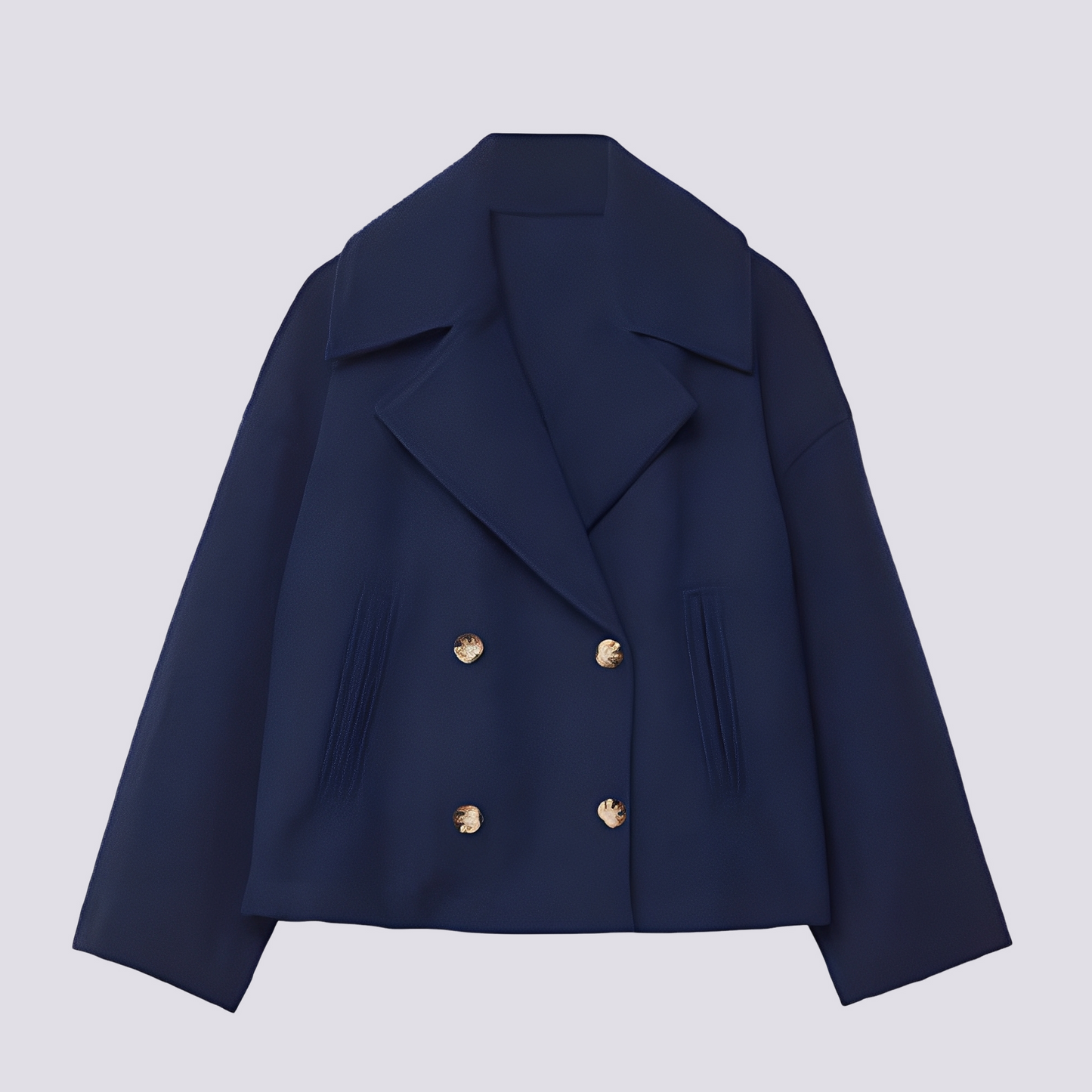 Bethney - Elegantní krátký vlněný kabát s reverzním límcem pro dámy