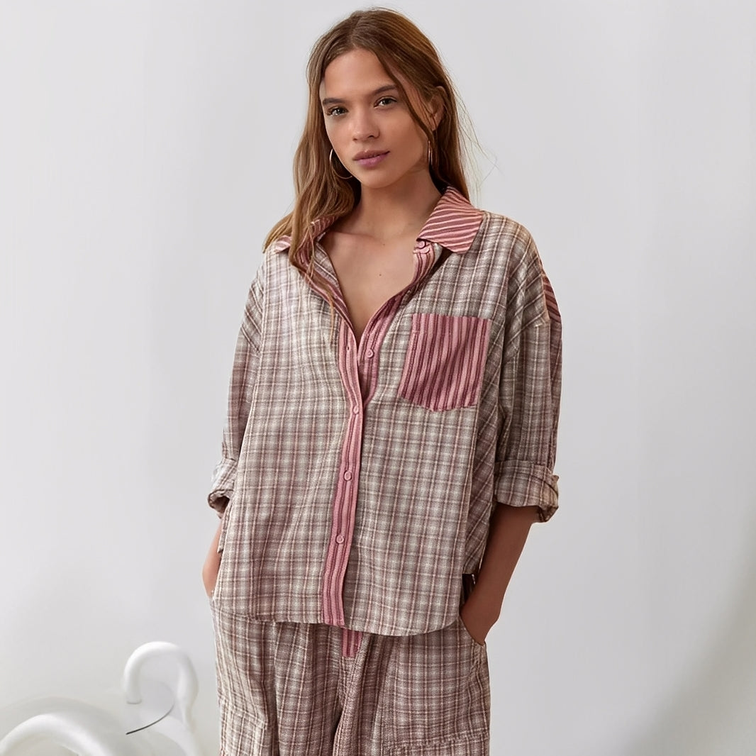 Elenora - Pohodlný, ležérní dvoudílný pyžamový set pro dámy