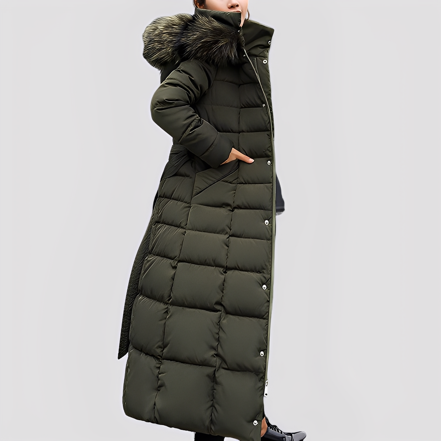 Mollie - Módní, vycpaný dlouhý kabát pro ženy