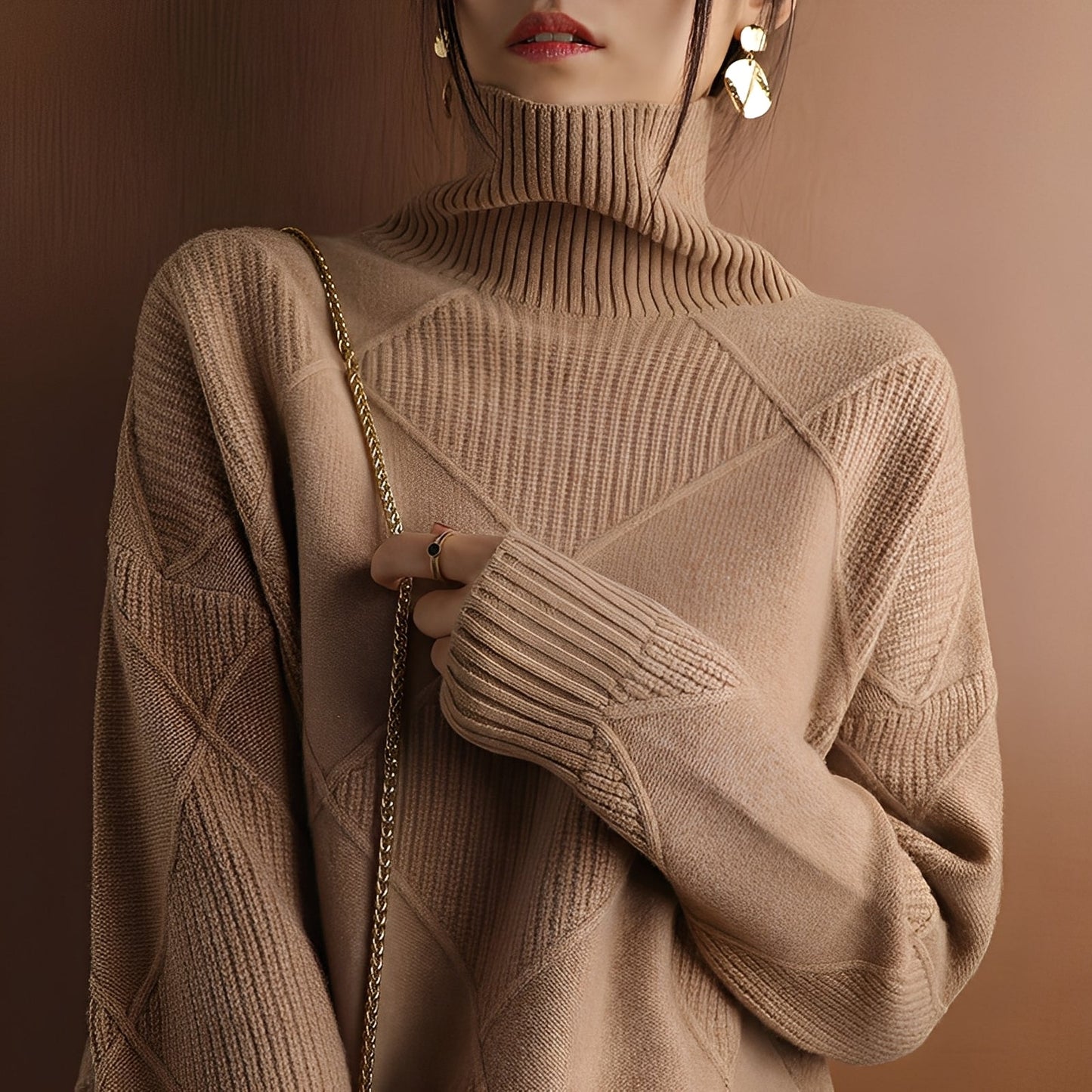 Mariette - Oversized zimní rolákový svetr pro ženy