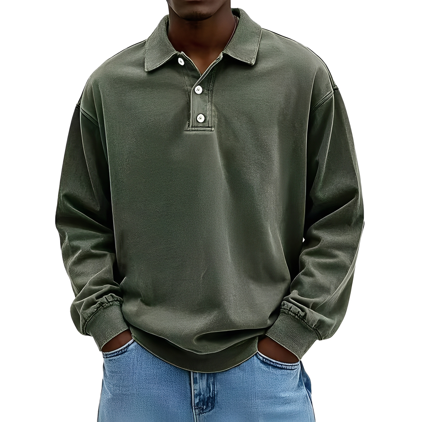 Chris - Klasické tlusté tričko s dlouhým rukávem pro muže