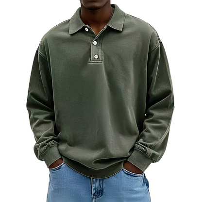 Chris - Klasické tlusté tričko s dlouhým rukávem pro muže