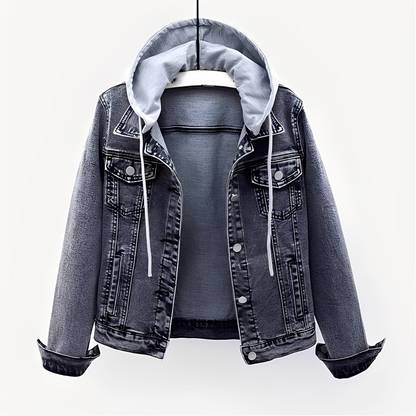 Karolyn - Stylová džínová bunda s kapucí pro dámy