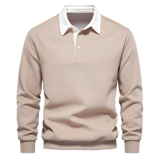 Shelton - Neformální dlouhý rukáv polo tričko pro muže