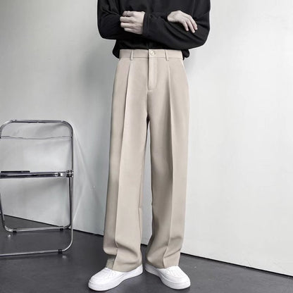 Caleb - Elegantní, volně sedící, rovně střižené kalhoty pro muže