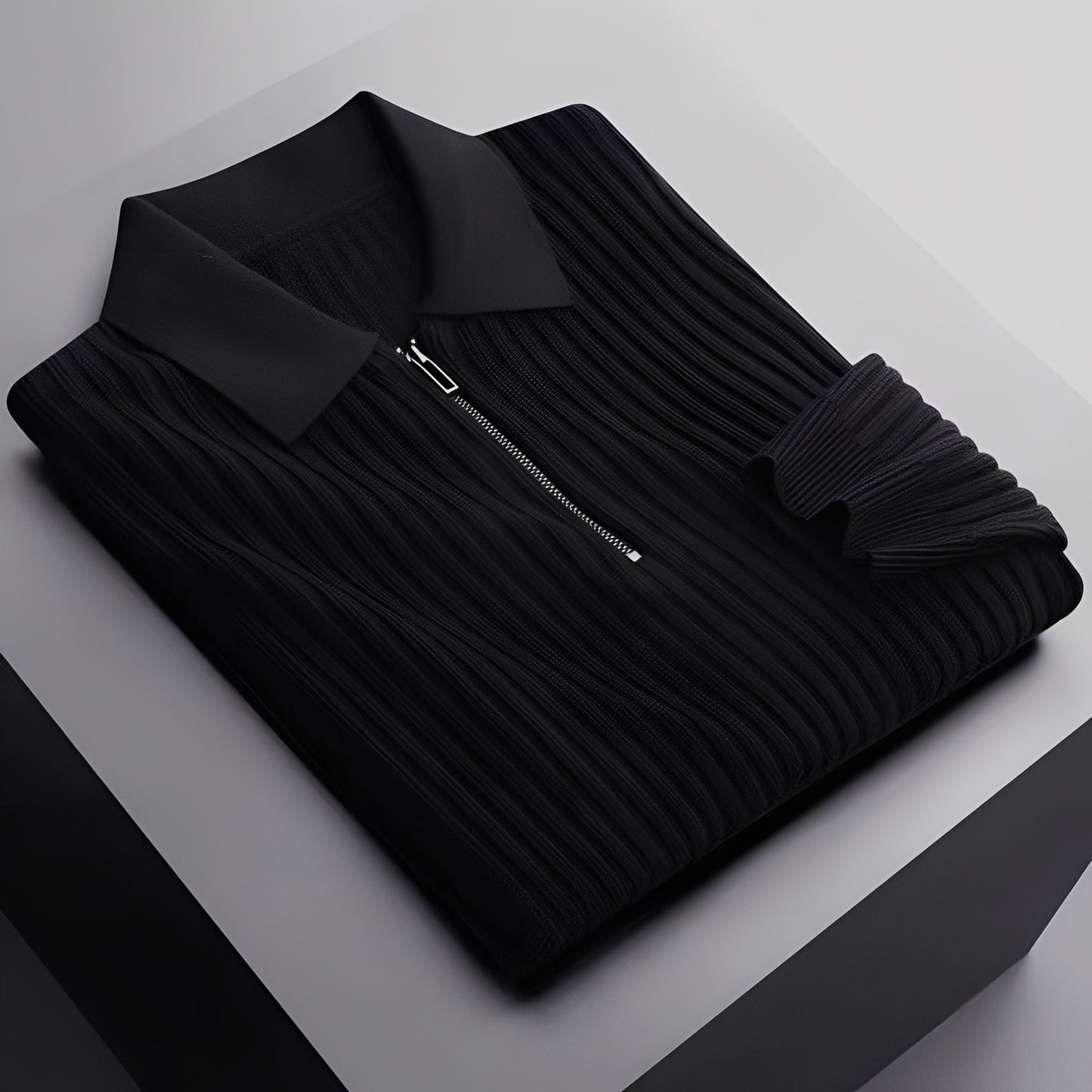 Darius - Elegantní pruhovaný polo svetr pro muže