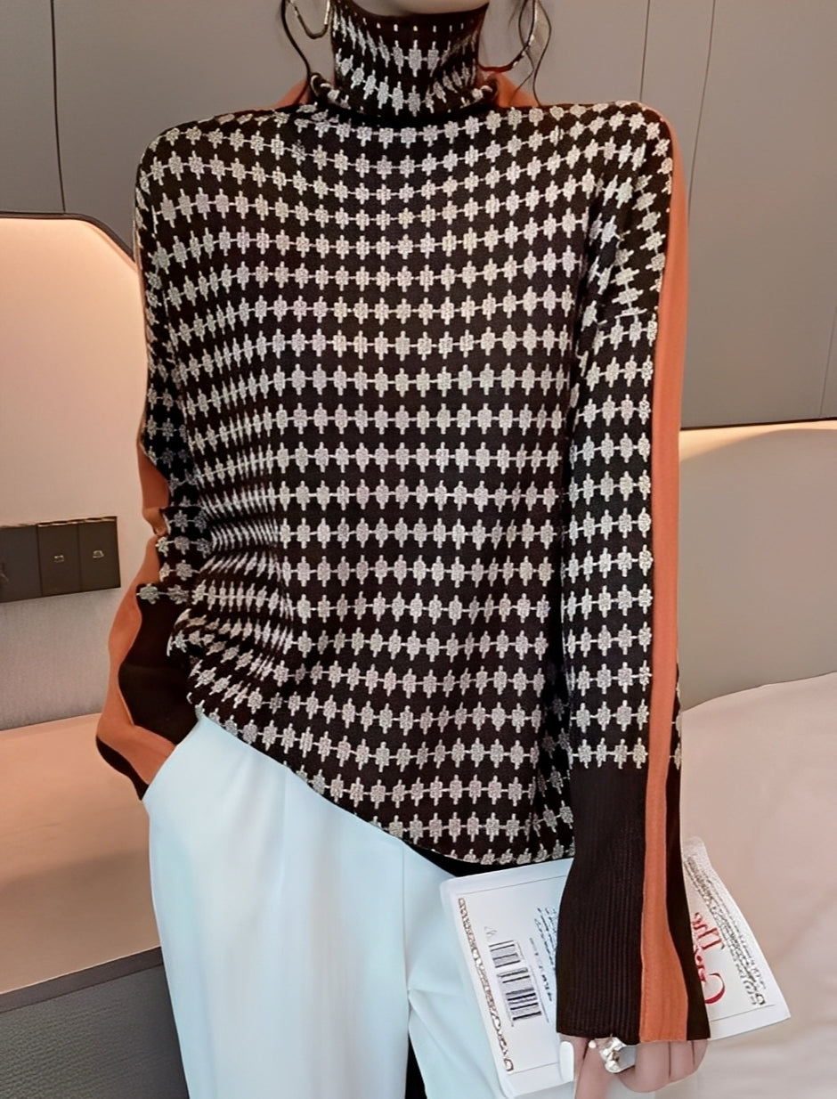 Bryony - Stylový pletený svetr s rolákem pro dámy