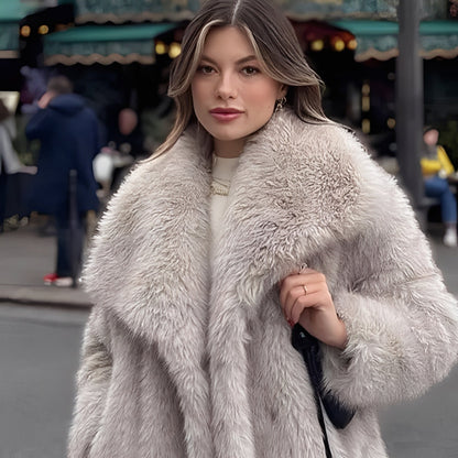 Jennifer - Moderní, elegantní umělá kožešinová bunda pro dámy