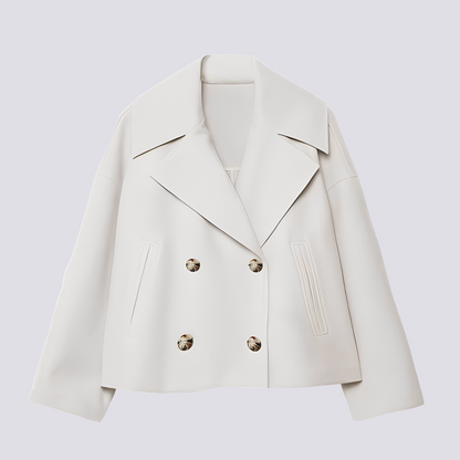 Bethney - Elegantní krátký vlněný kabát s reverzním límcem pro dámy