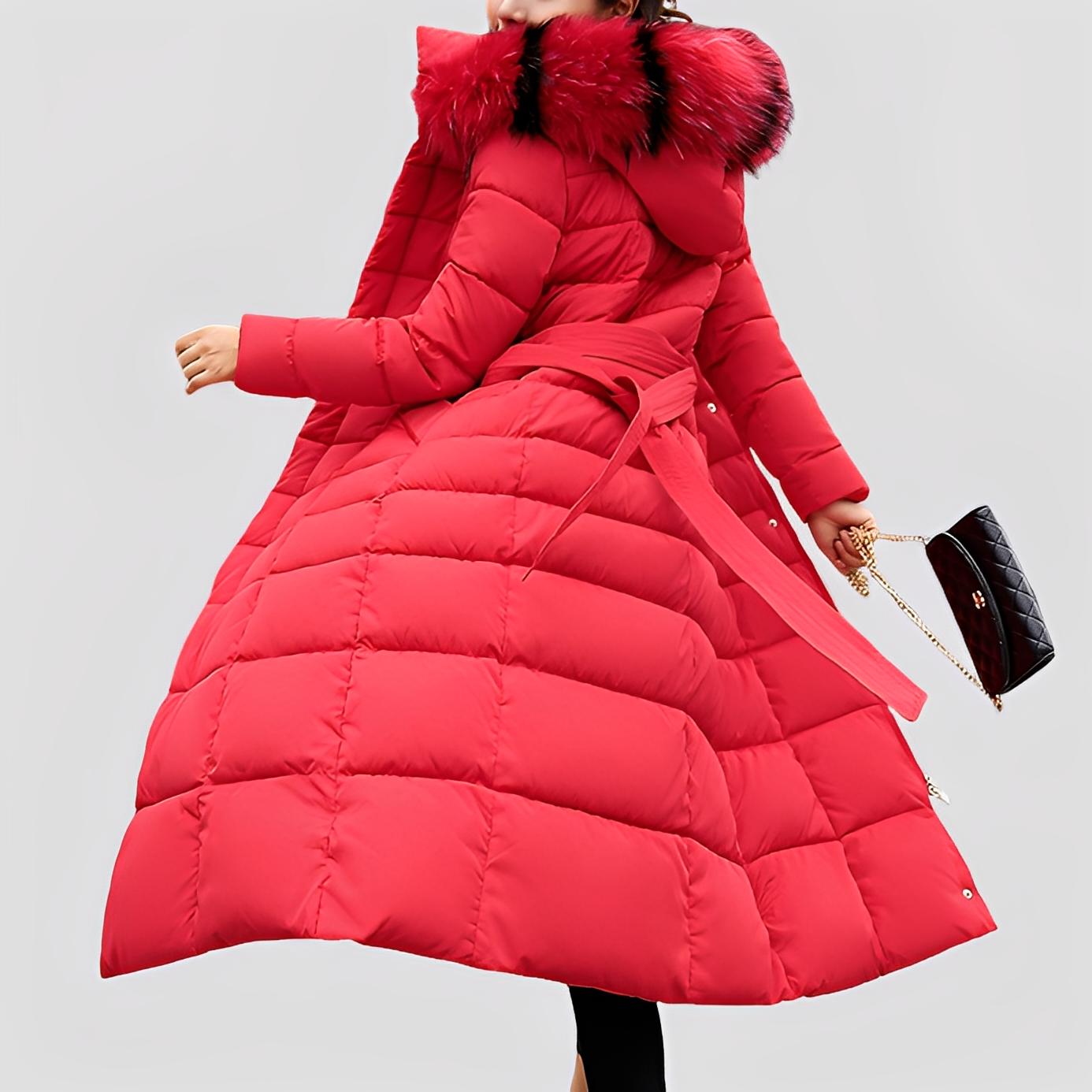 Mollie - Módní, vycpaný dlouhý kabát pro ženy