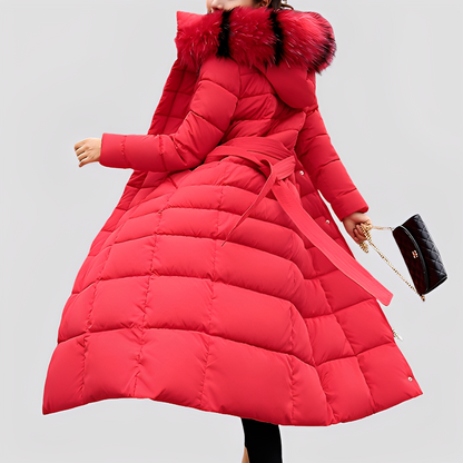 Mollie - Módní, vycpaný dlouhý kabát pro ženy