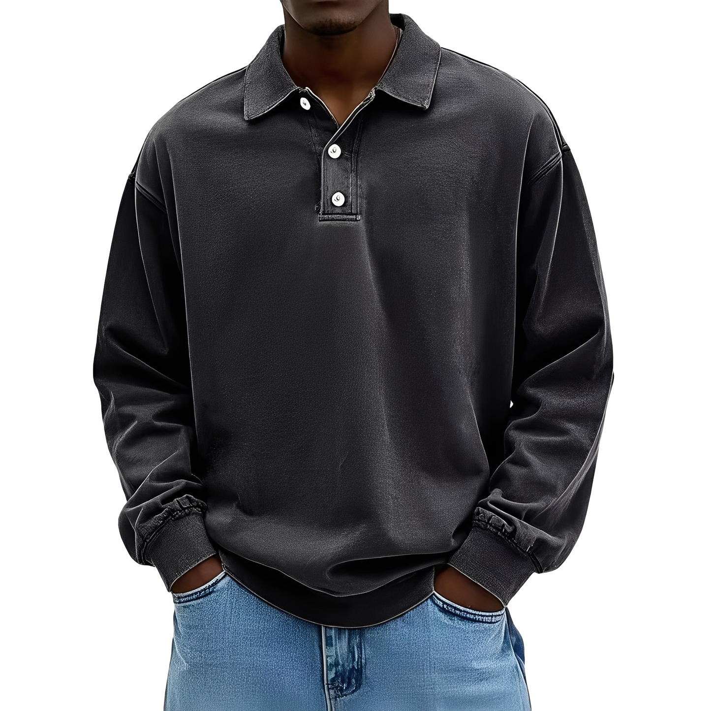 Chris - Klasické tlusté tričko s dlouhým rukávem pro muže