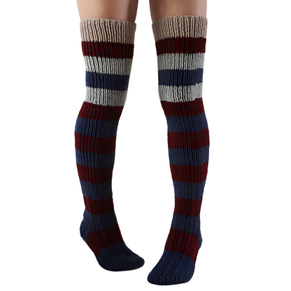 Rhianna - Stylové pruhované dlouhé ponožky pro dámy