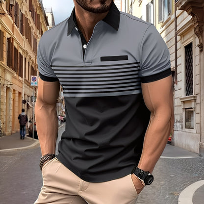 Rayden - Stylové pruhované polo tričko pro muže