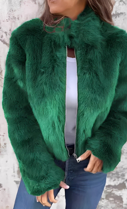 Amanda - Módní plyšový kabát pro ženy