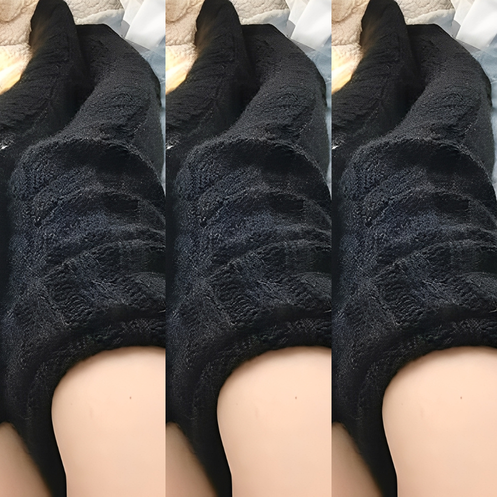 Hailee - Teplé pletené overknee ponožky pro dámy