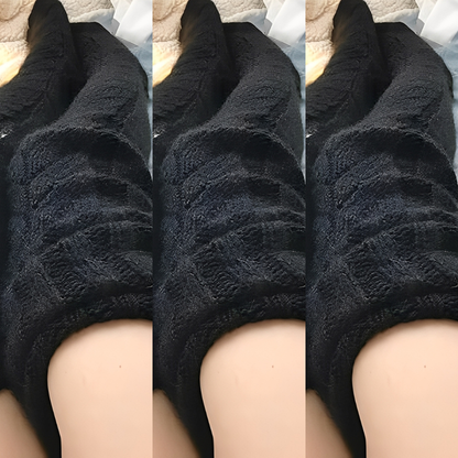 Hailee - Teplé pletené overknee ponožky pro dámy