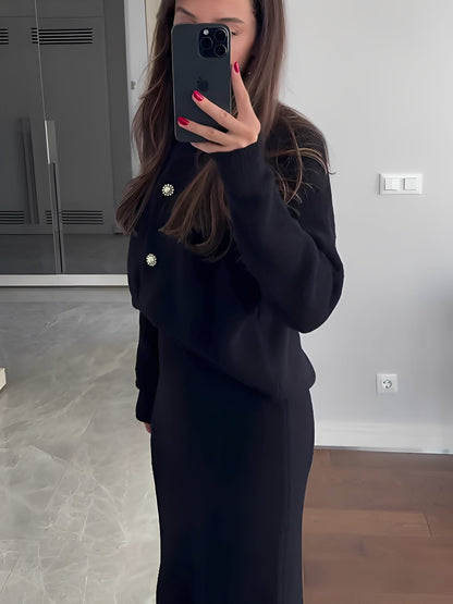 Cecilia - Elegantní souprava z kardiganu a sukně pro dámy