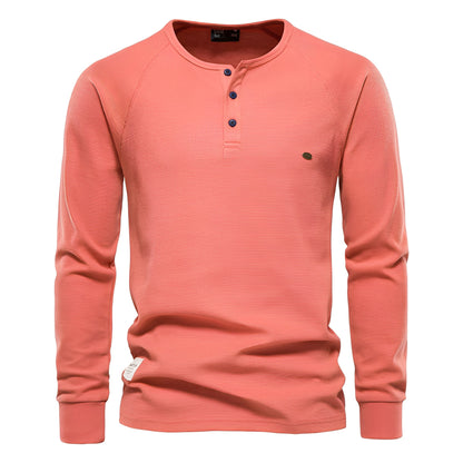 Joachim - Pánská košile s dlouhým rukávem ve vaflovém stylu