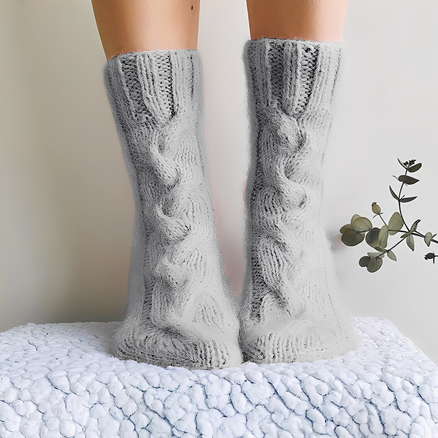 Dorothy - Teplé pletené vlněné ponožky pro dámy