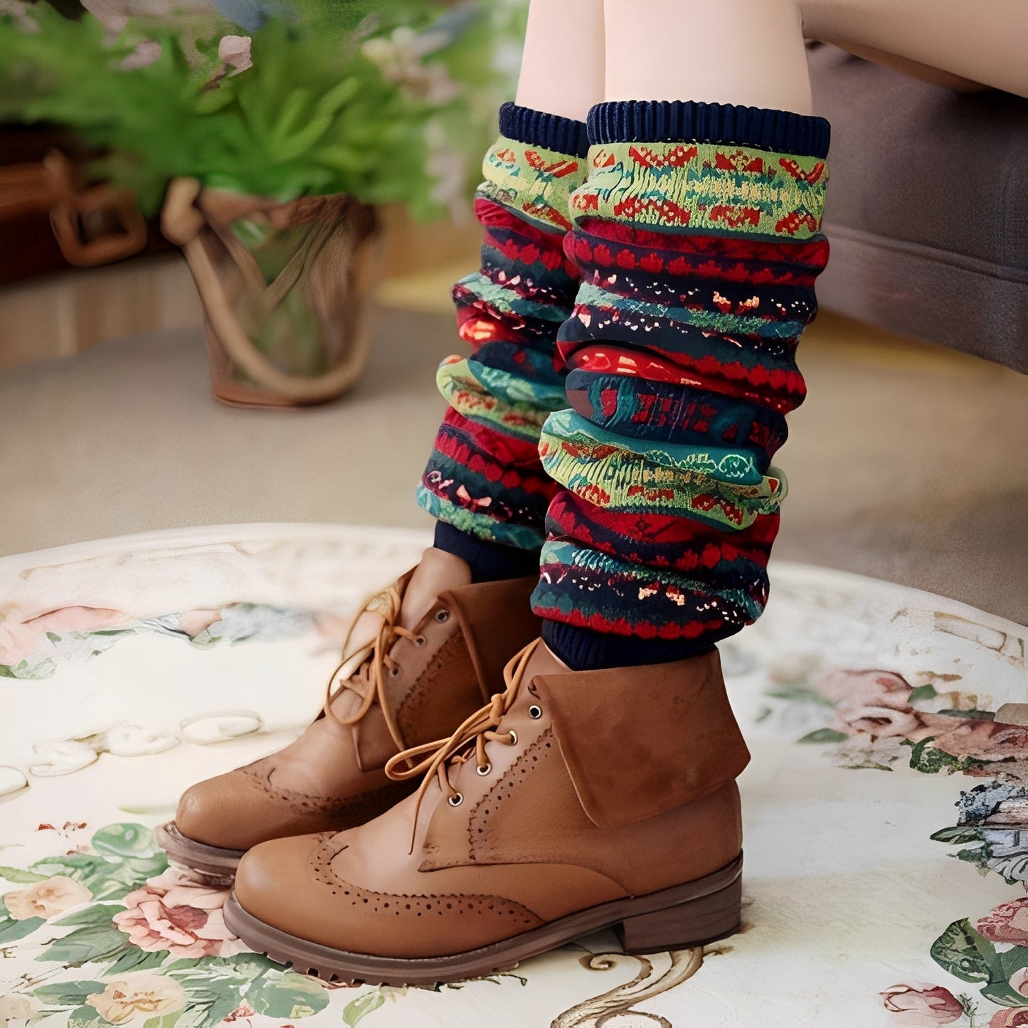 Suzanna - Stylové, teplé, tlusté bavlněné ponožky pro dámy