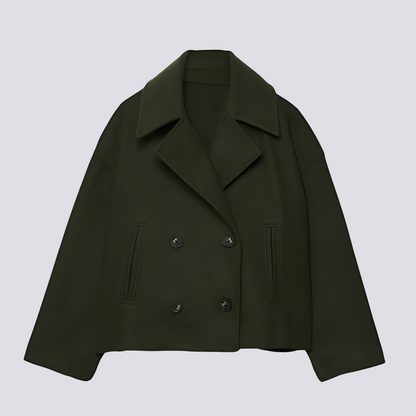 Bethney - Elegantní krátký vlněný kabát s reverzním límcem pro dámy