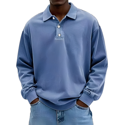 Chris - Klasické tlusté tričko s dlouhým rukávem pro muže