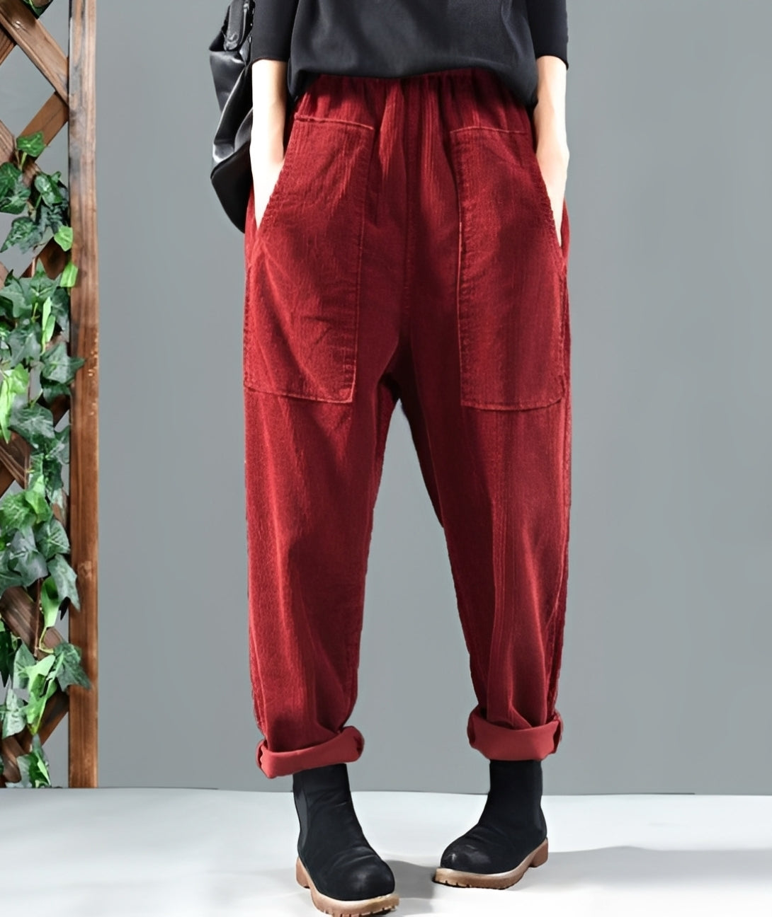 Hanna - Stylové harémové kalhoty z manšestru pro dámy