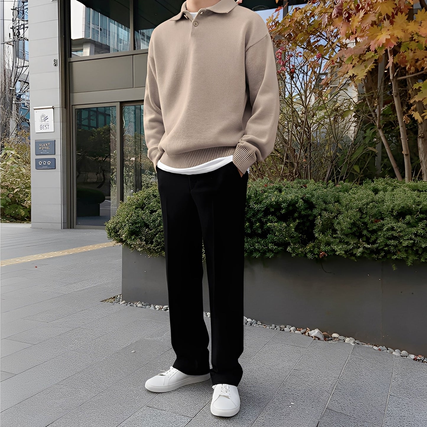 Bernard - pletené polotriko s dlouhým rukávem pro muže