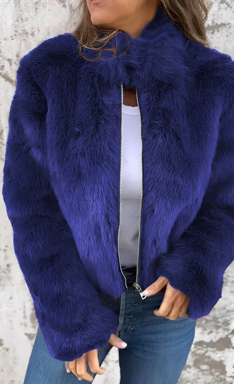 Amanda - Módní plyšový kabát pro ženy