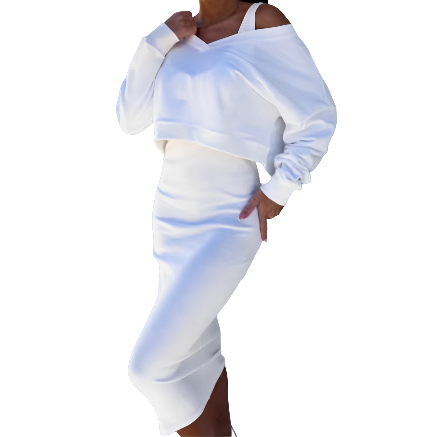 Tianna - Stylová souprava svetr a sukně pro dámy