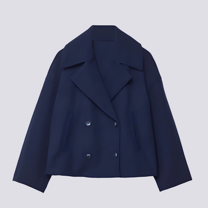 Bethney - Elegantní krátký vlněný kabát s reverzním límcem pro dámy