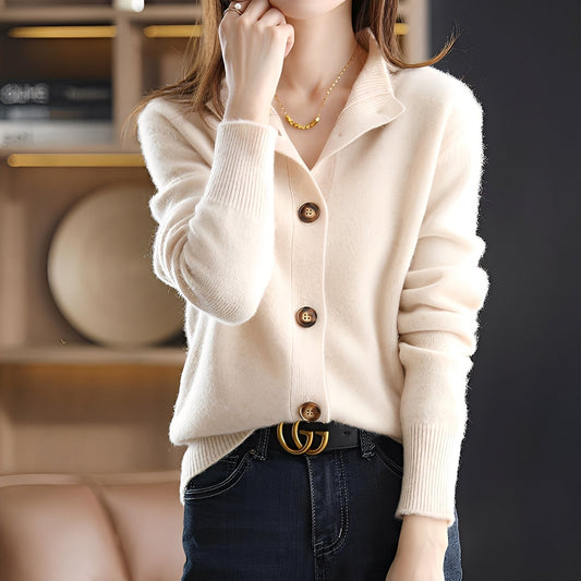 Adalynn - Elegantní, volně sedící svetr s knoflíky pro dámy