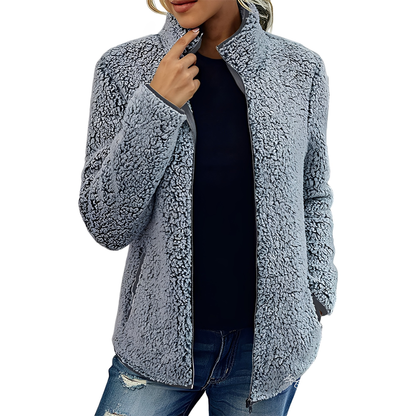 Alethea - Elegantní fleece-sametový kabát pro dámy