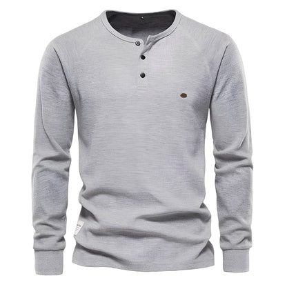 Joachim - Pánská košile s dlouhým rukávem ve vaflovém stylu