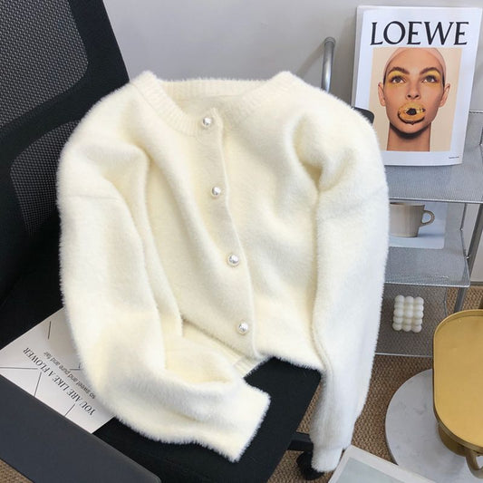 Natille - Měkký pletený cardigan z umělé kožešiny pro dámy