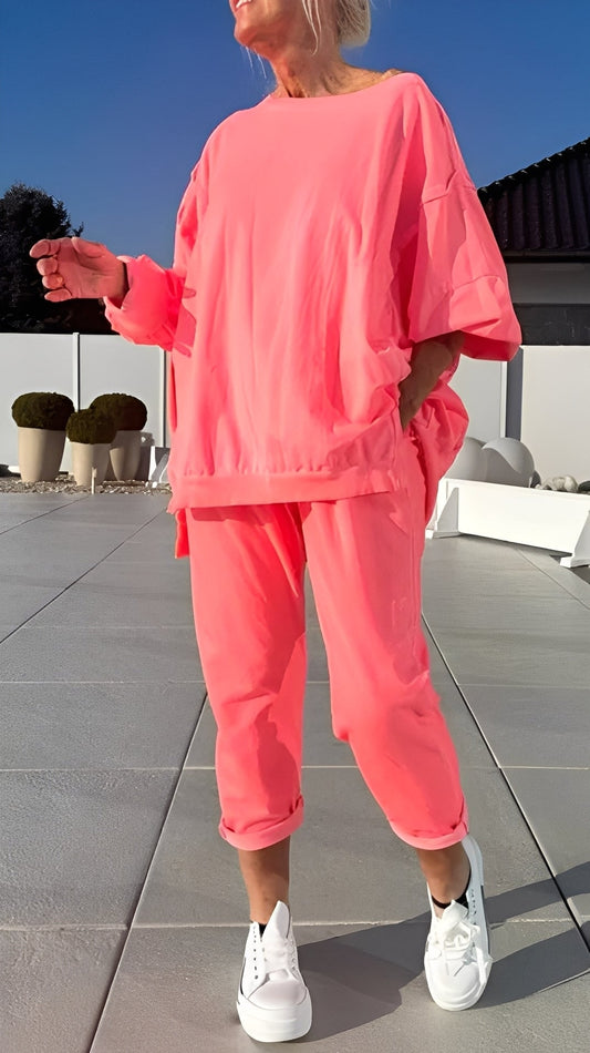 Eleanore - Ležérní souprava s volným vrcholem a kalhotami pro dámy