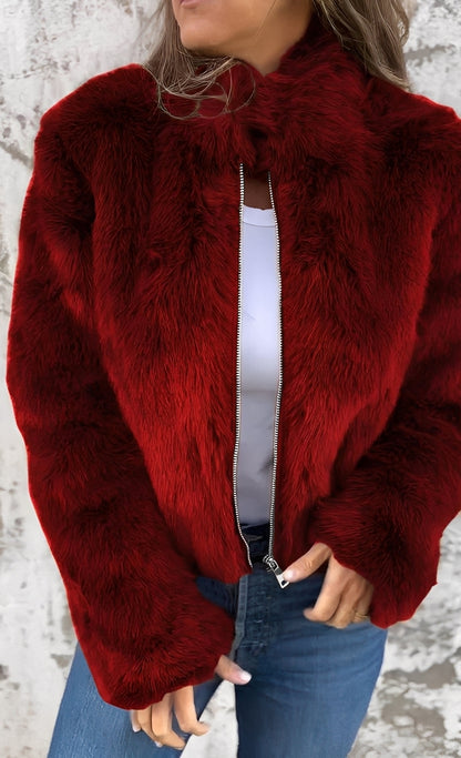 Amanda - Módní plyšový kabát pro ženy